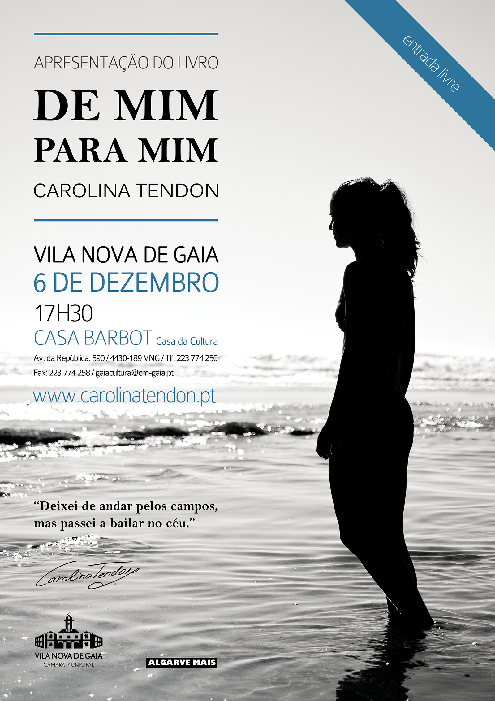 Apresentação do livro DE MIM PARA MIM de Carolina Tendon @ Vila Nova de Gaia