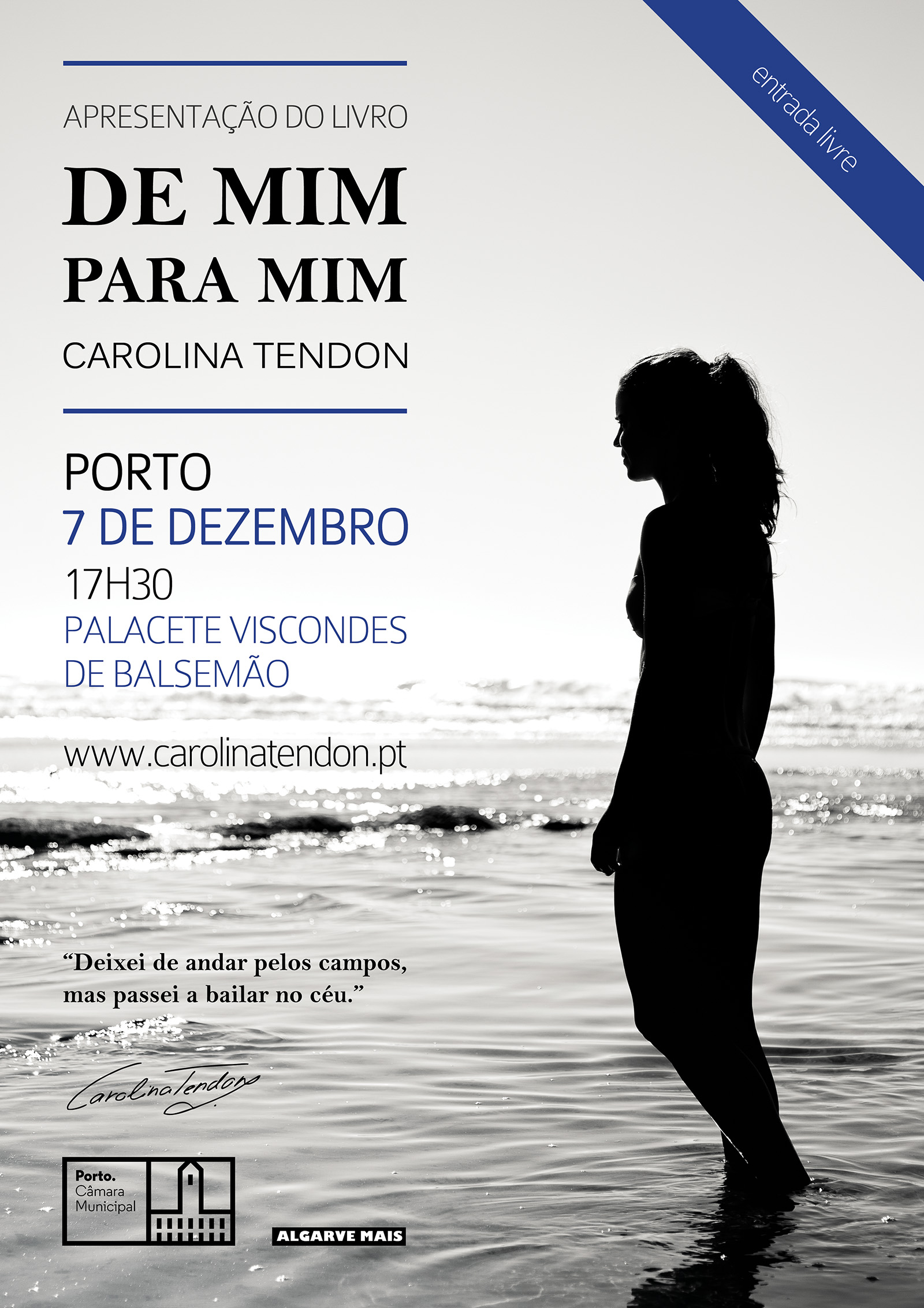 Apresentação do livro DE MIM PARA MIM de Carolina Tendon @ Porto