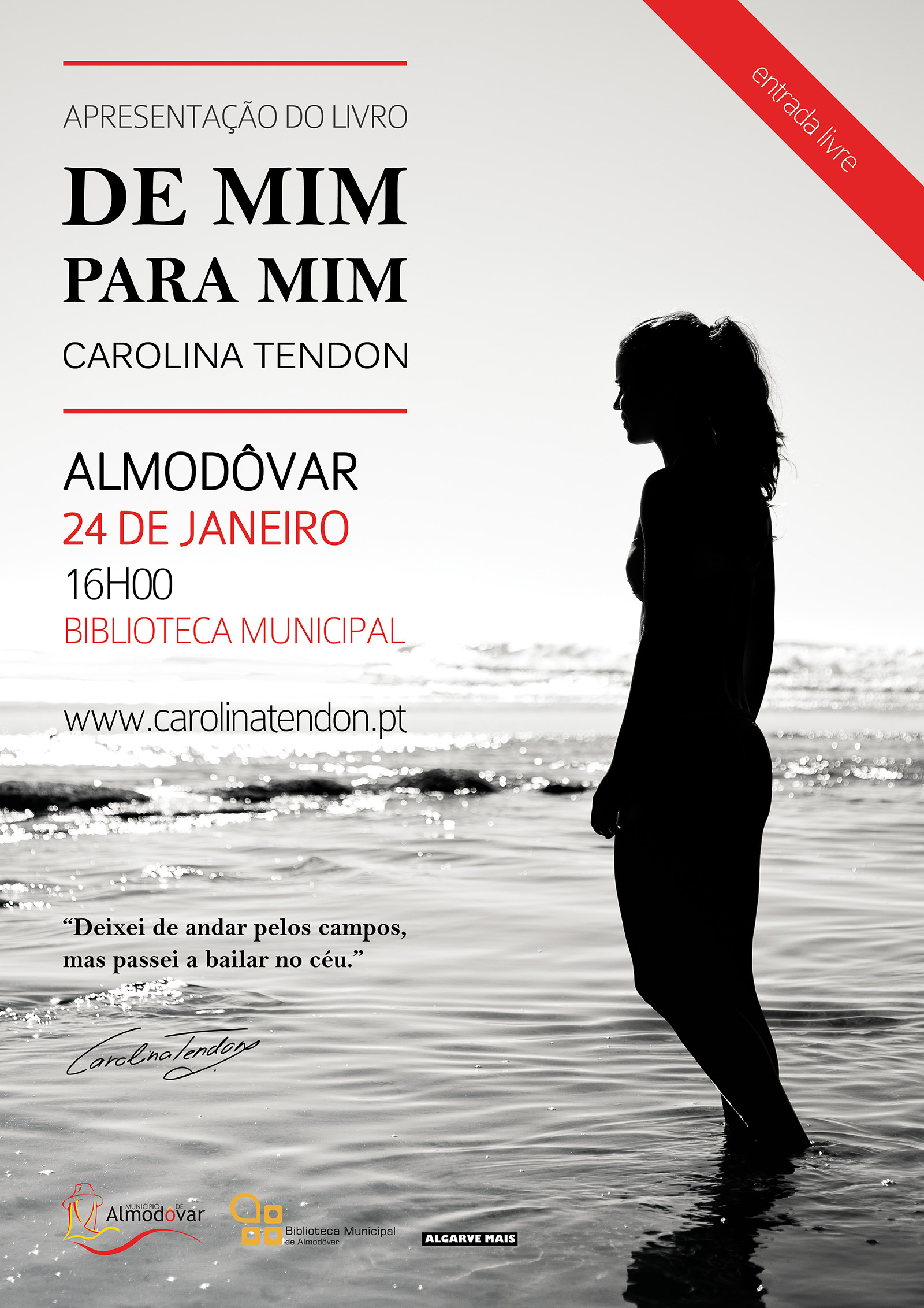 Apresentação do livro DE MIM PARA MIM de Carolina Tendon @ Almodôvar