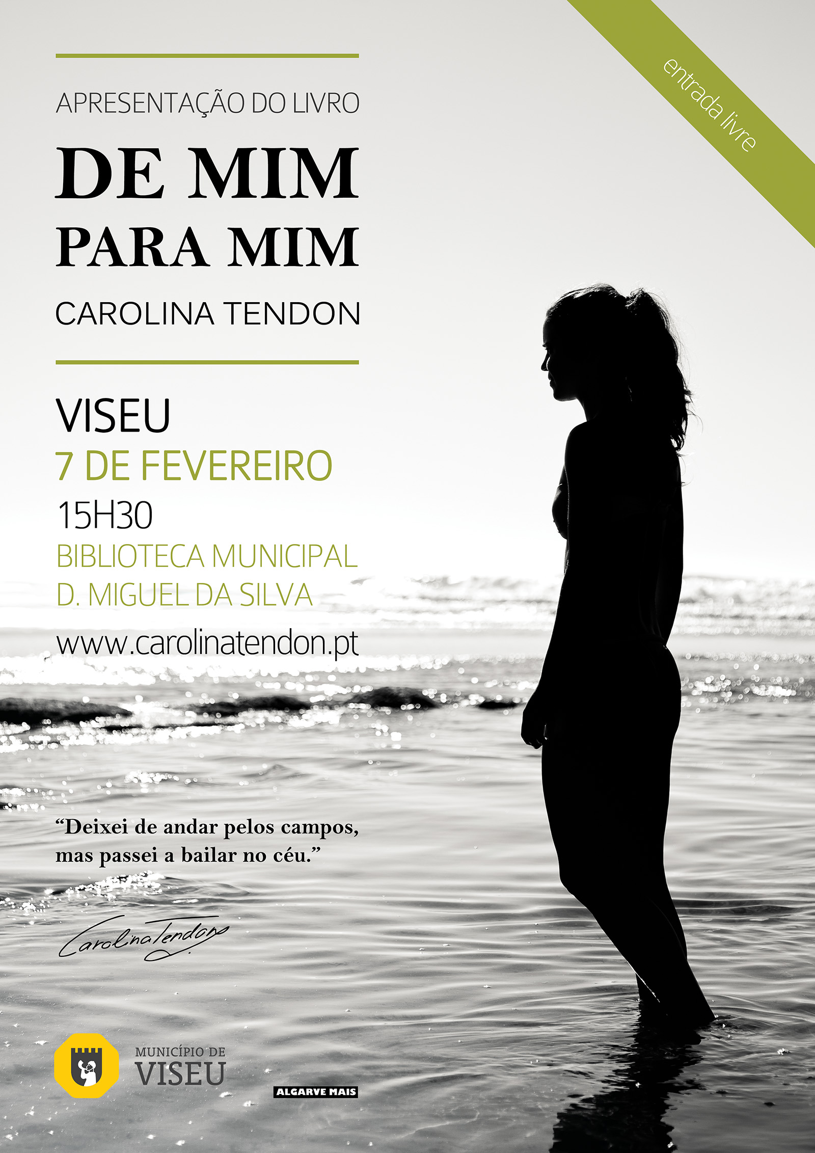 Apresentação do livro DE MIM PARA MIM de Carolina Tendon @ Viseu