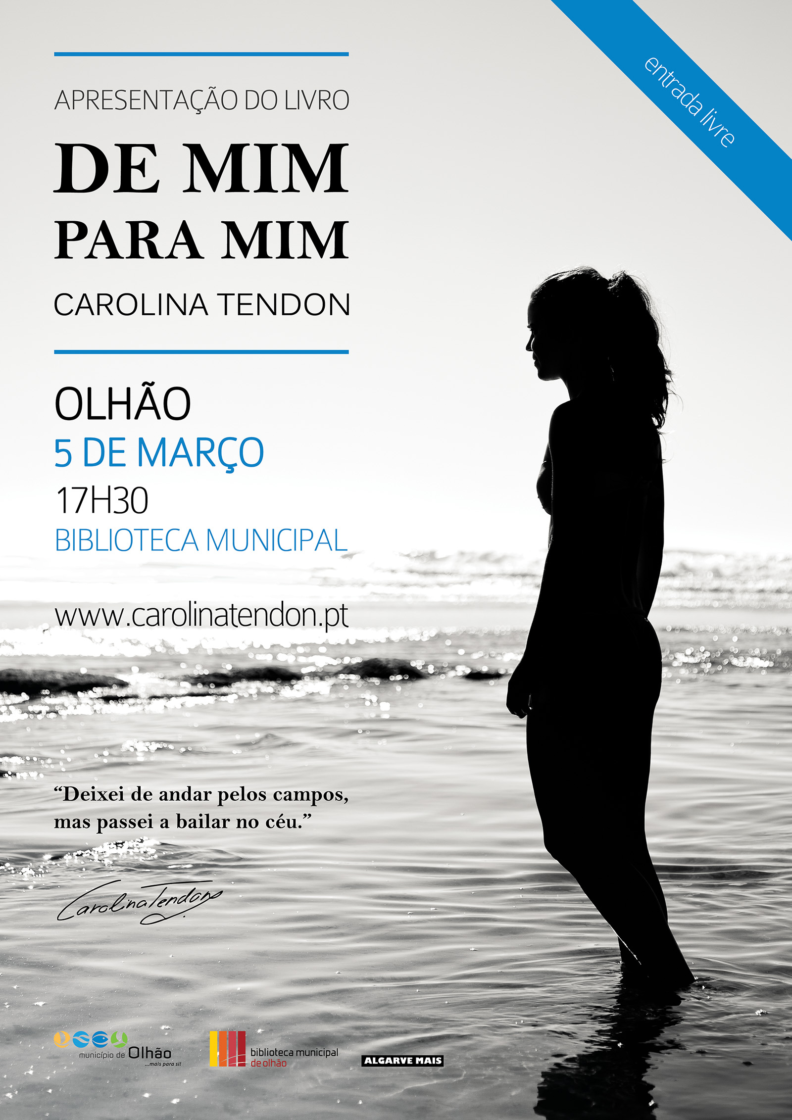 Apresentação do livro DE MIM PARA MIM de Carolina Tendon @ Olhão