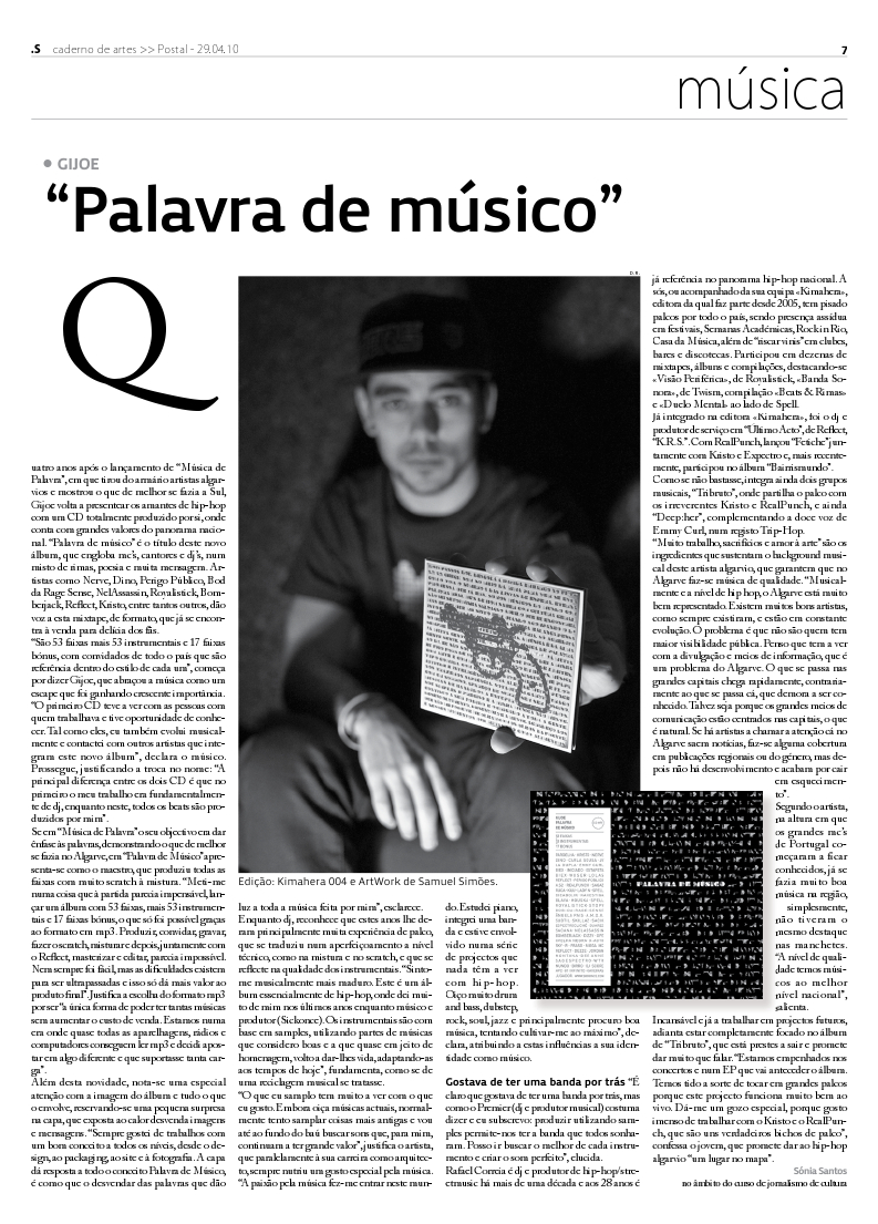 Gijoe entrevistado no Jornal Postal do Algarve