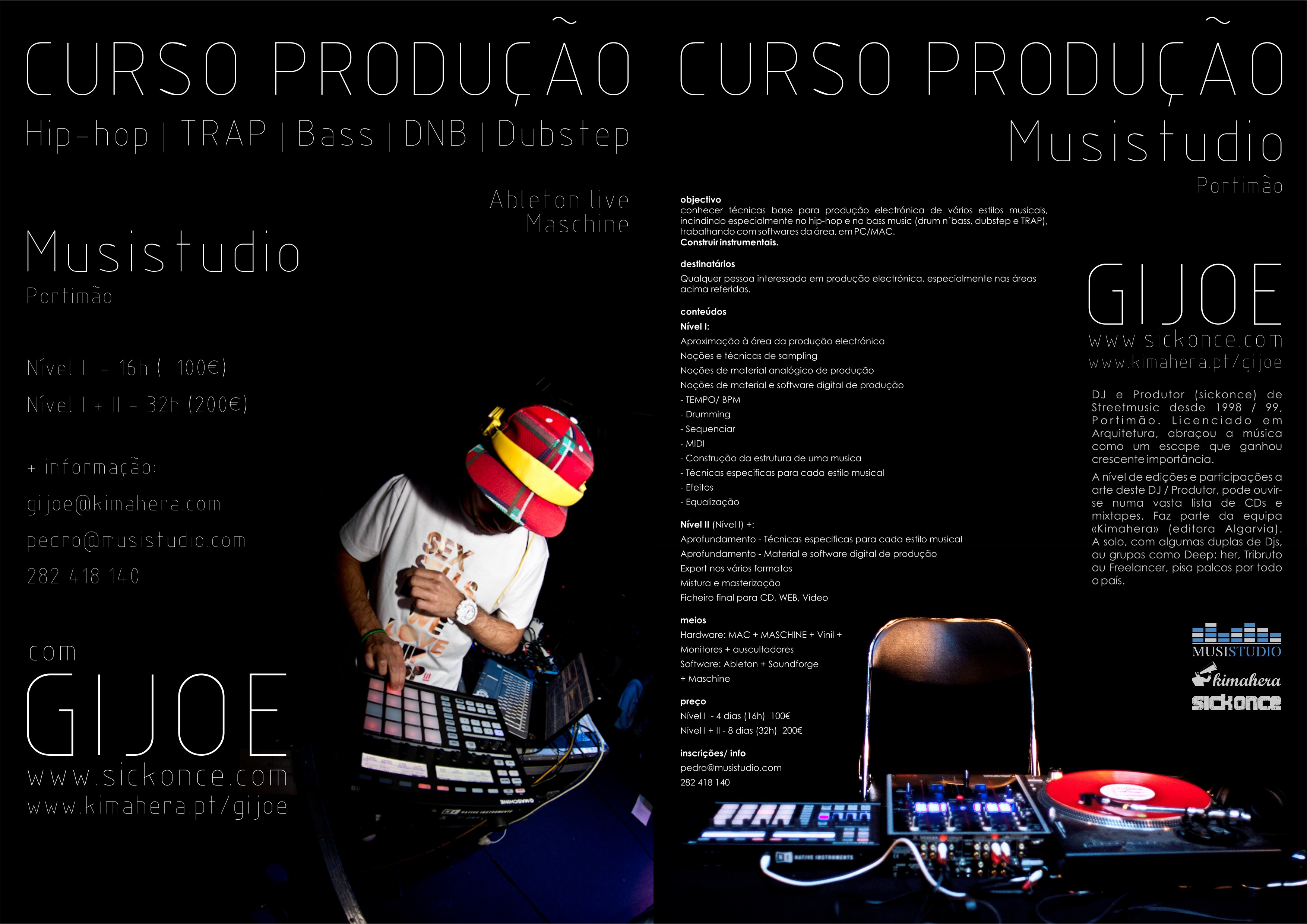 Curso de Produção com Gijoe, incrições abertas!